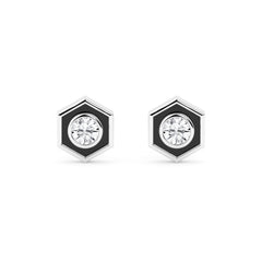0.50 Carat Hexagon Lab Grown Diamond Stud Earrings