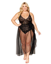 Dreamgirl Mosaic Lace Teddy And Skirt Set