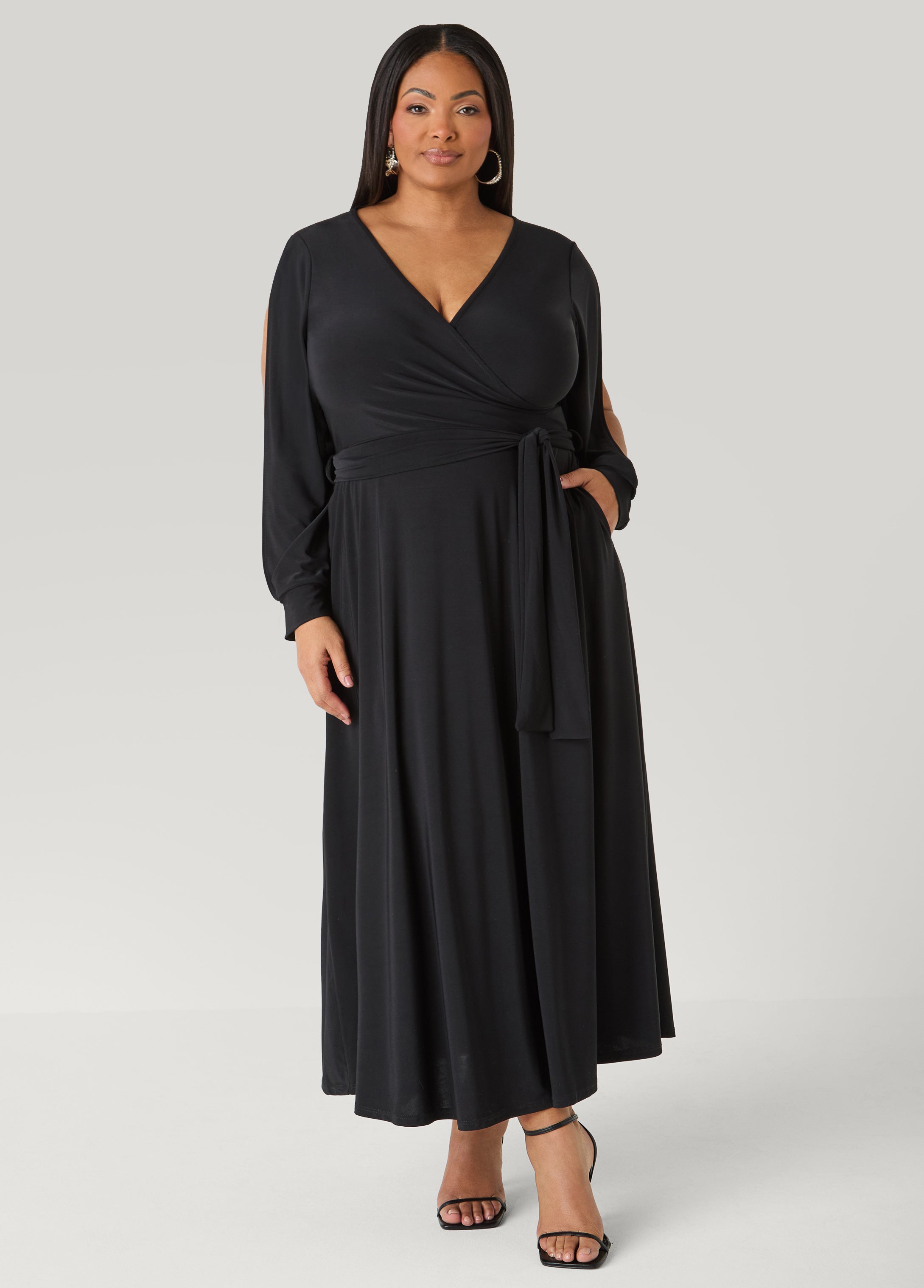 Tall Split Sleeve A Line Maxi Dress