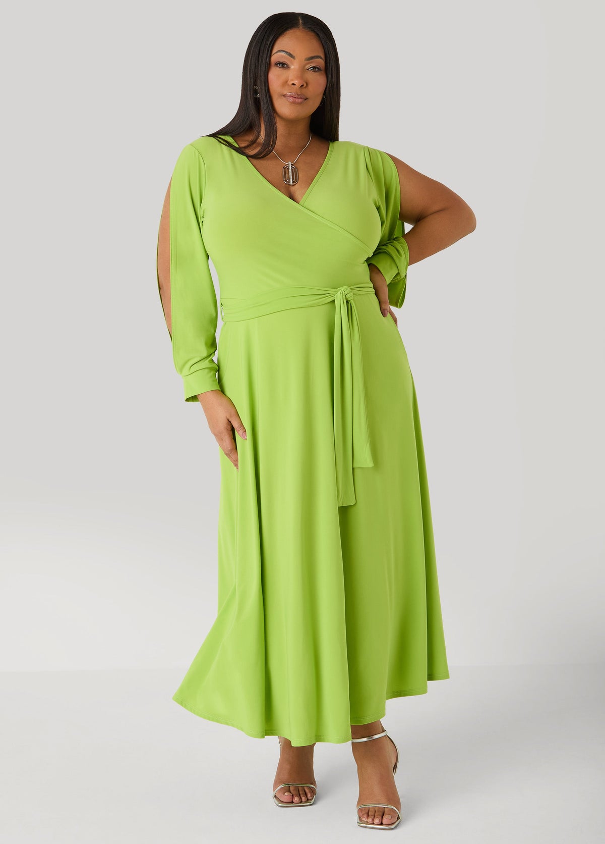 Tall Split Sleeve A Line Maxi Dress