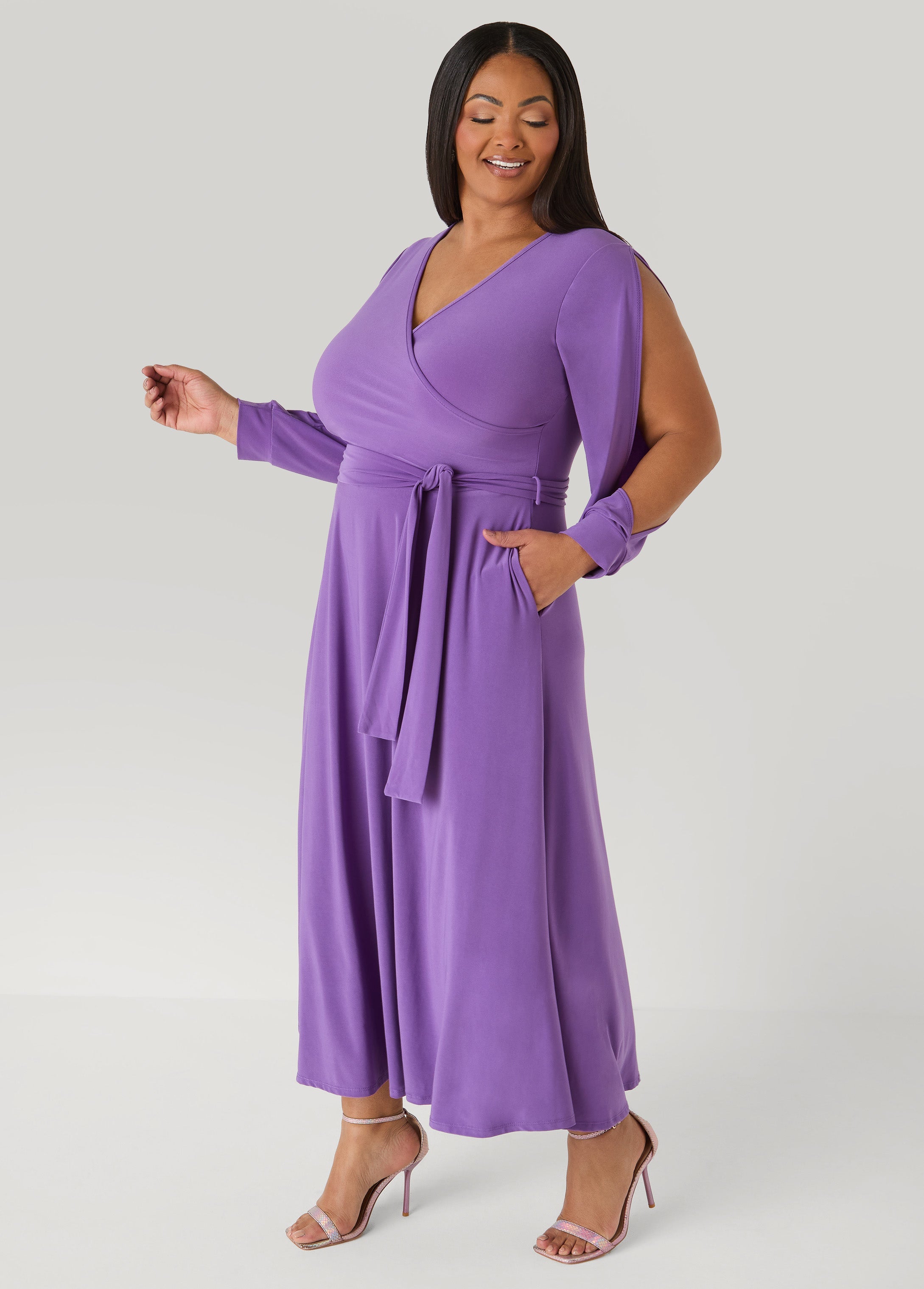 Tall Split Sleeve A Line Maxi Dress