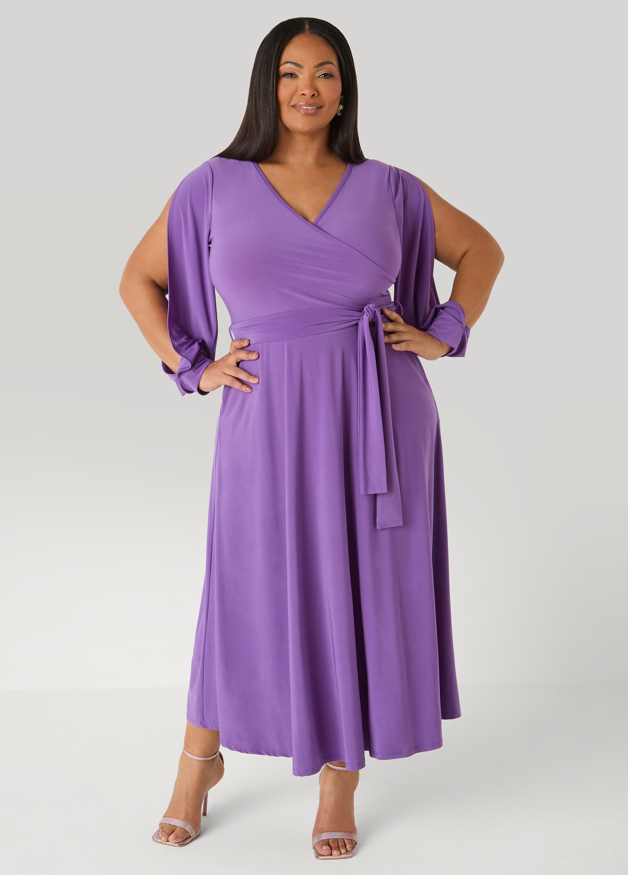 Tall Split Sleeve A Line Maxi Dress