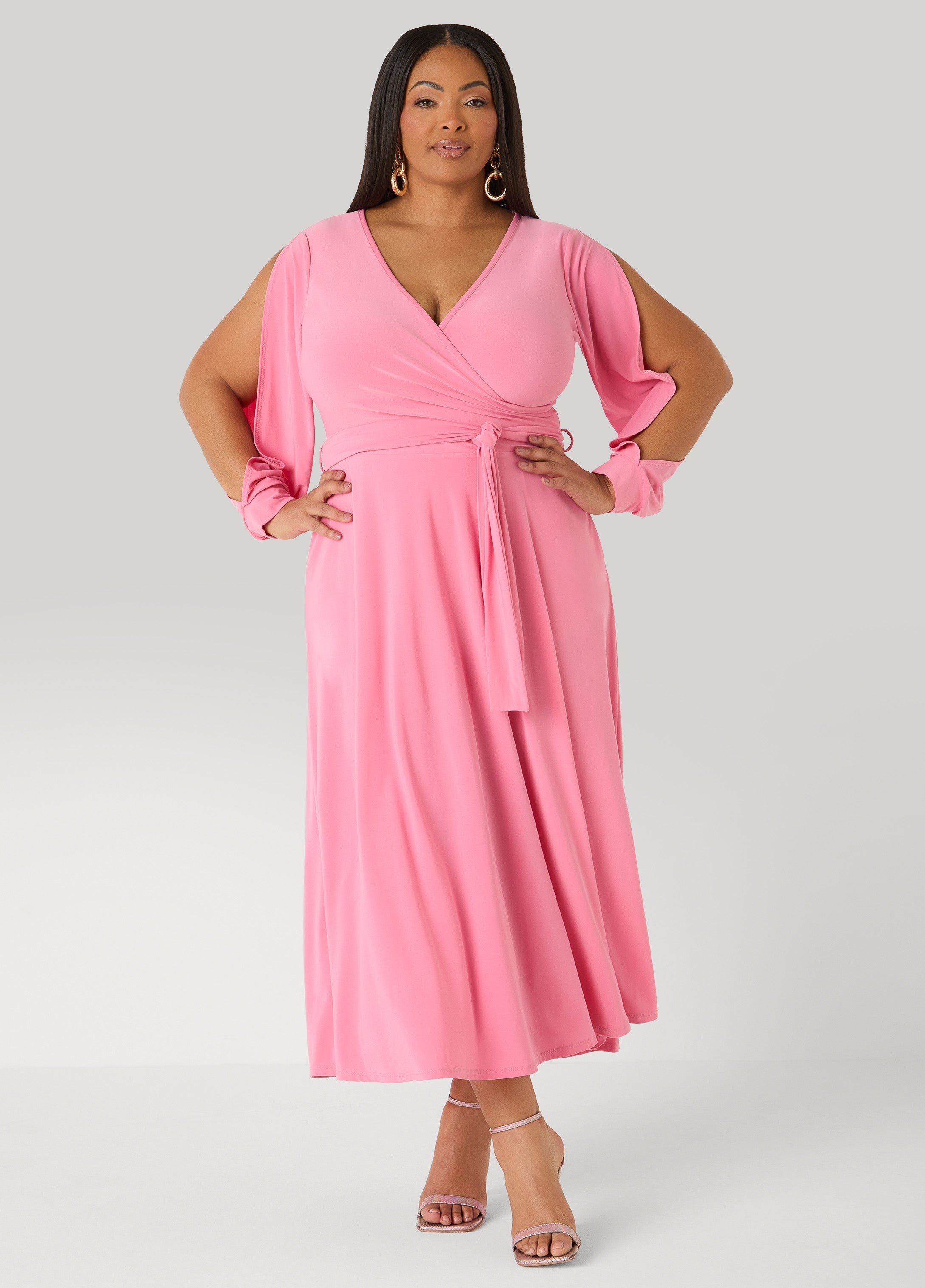 Tall Split Sleeve A Line Maxi Dress