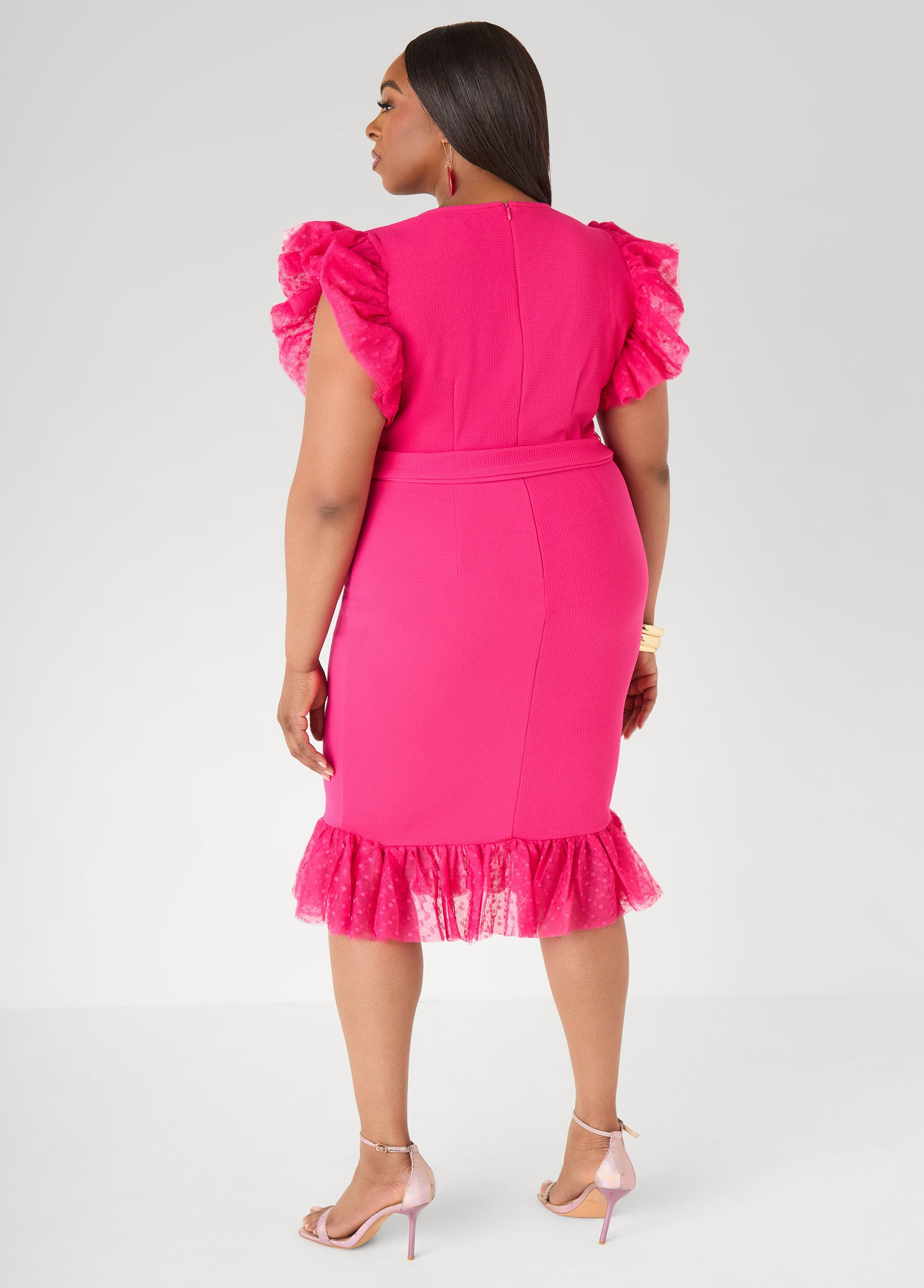 Tiered Tulle Sheath Dress