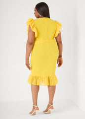 Tiered Tulle Sheath Dress
