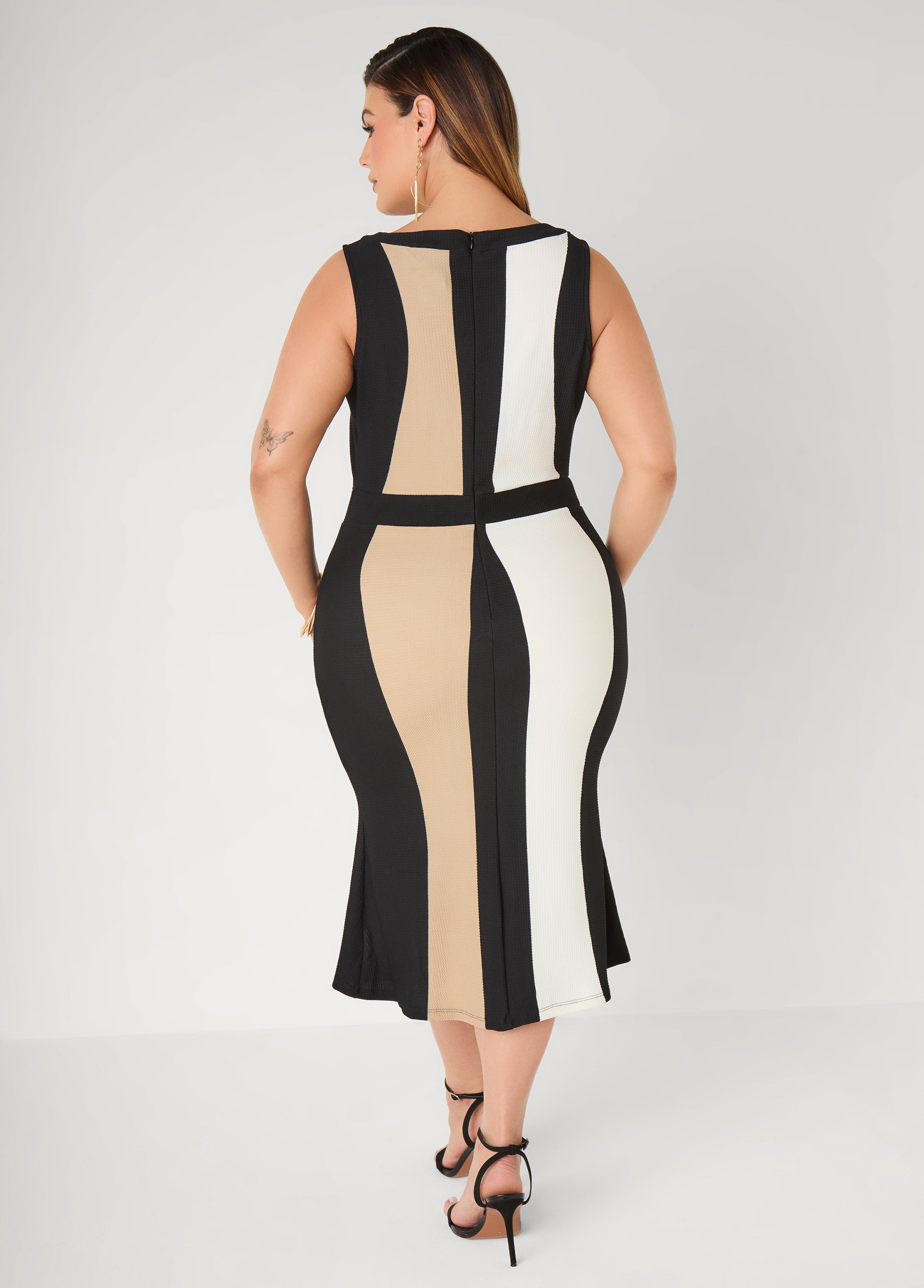 Colorblock Midaxi Sheath Dress