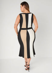Colorblock Midaxi Sheath Dress