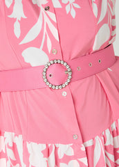 Belted Floral Midaxi Shirtdress