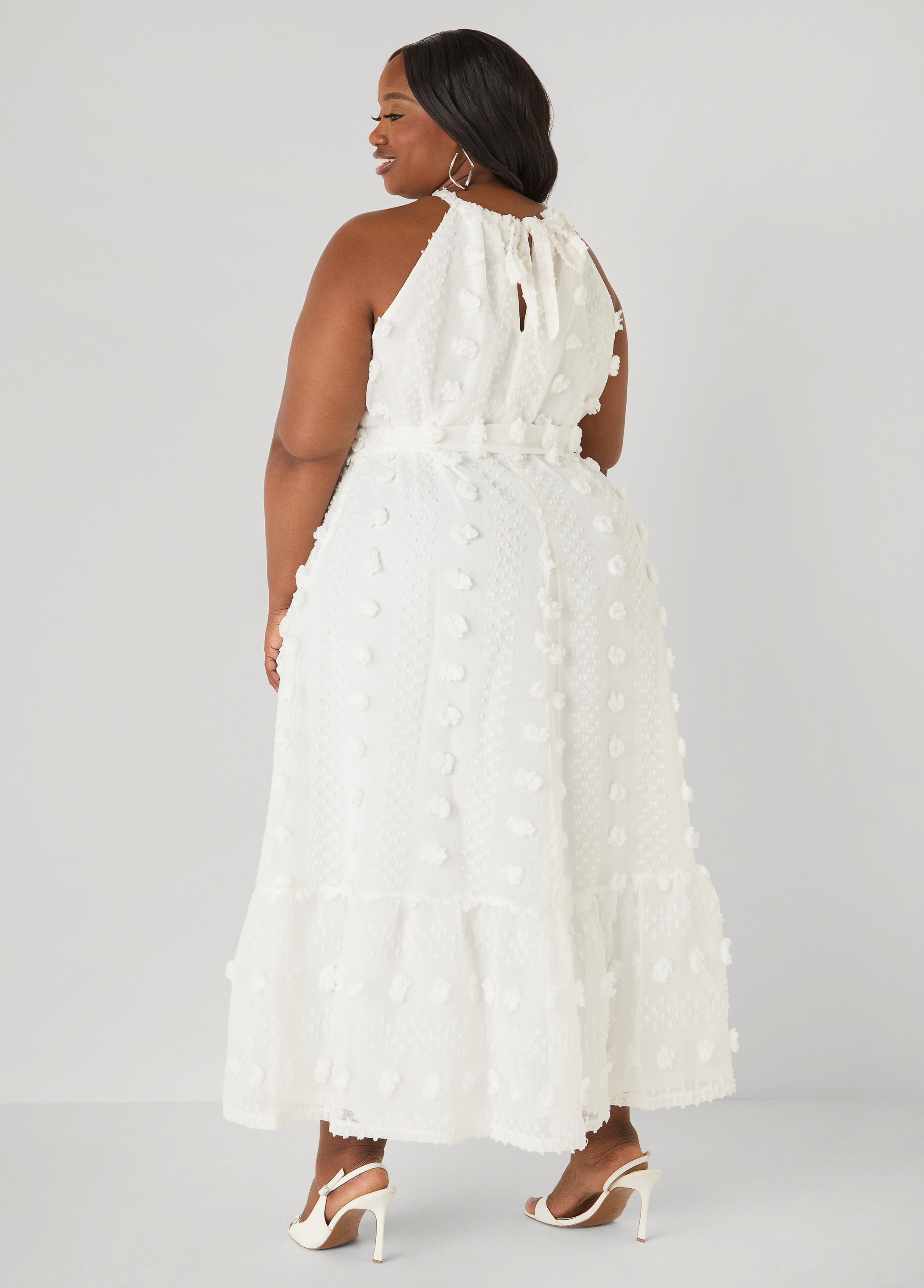 Pompom Gauze Maxi Dress