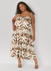Abstract Print Midaxi Dress