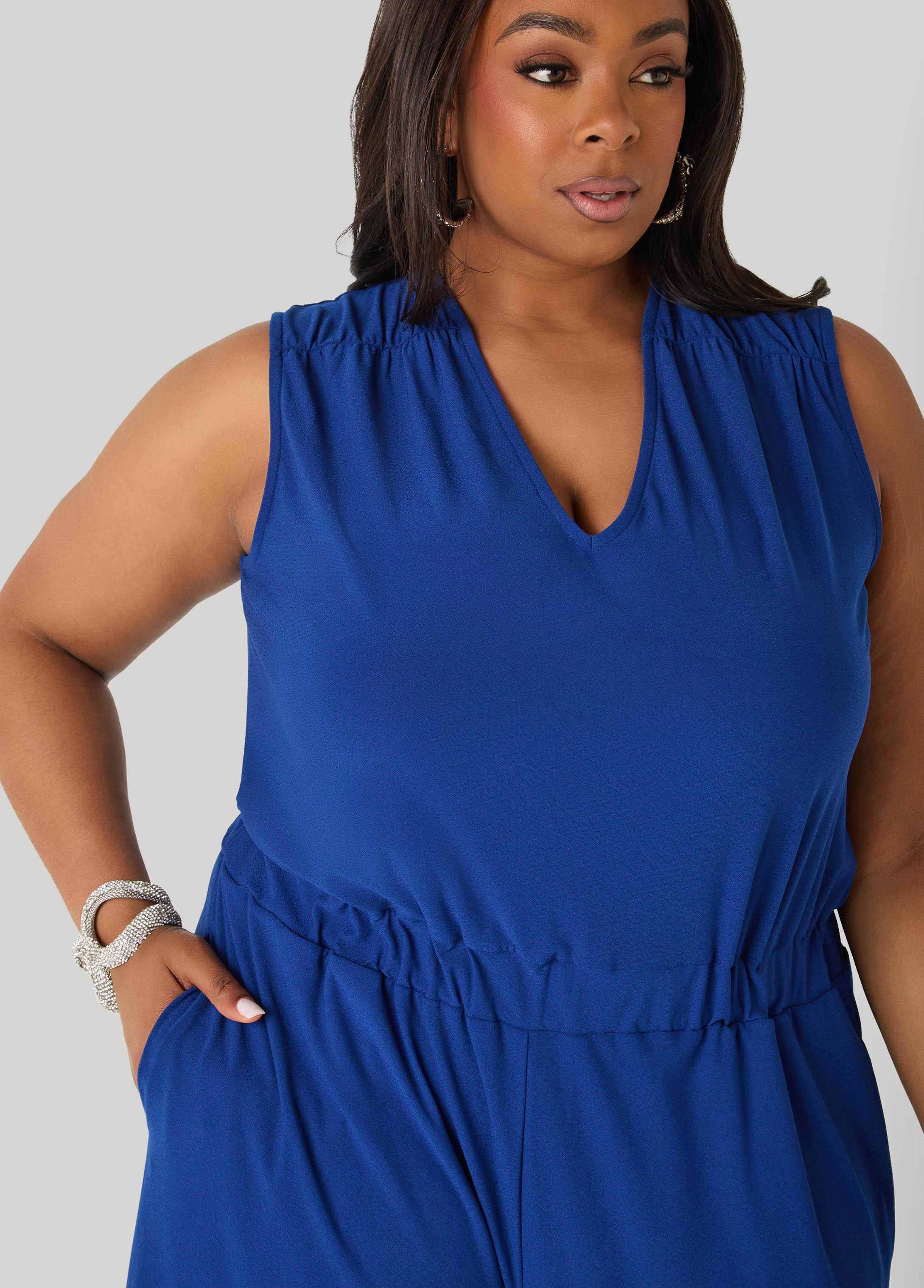 Wide Leg Tie Back Jumpsuit