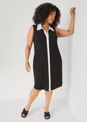 Two Tone Button Front Dress