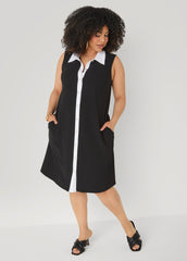 Two Tone Button Front Dress