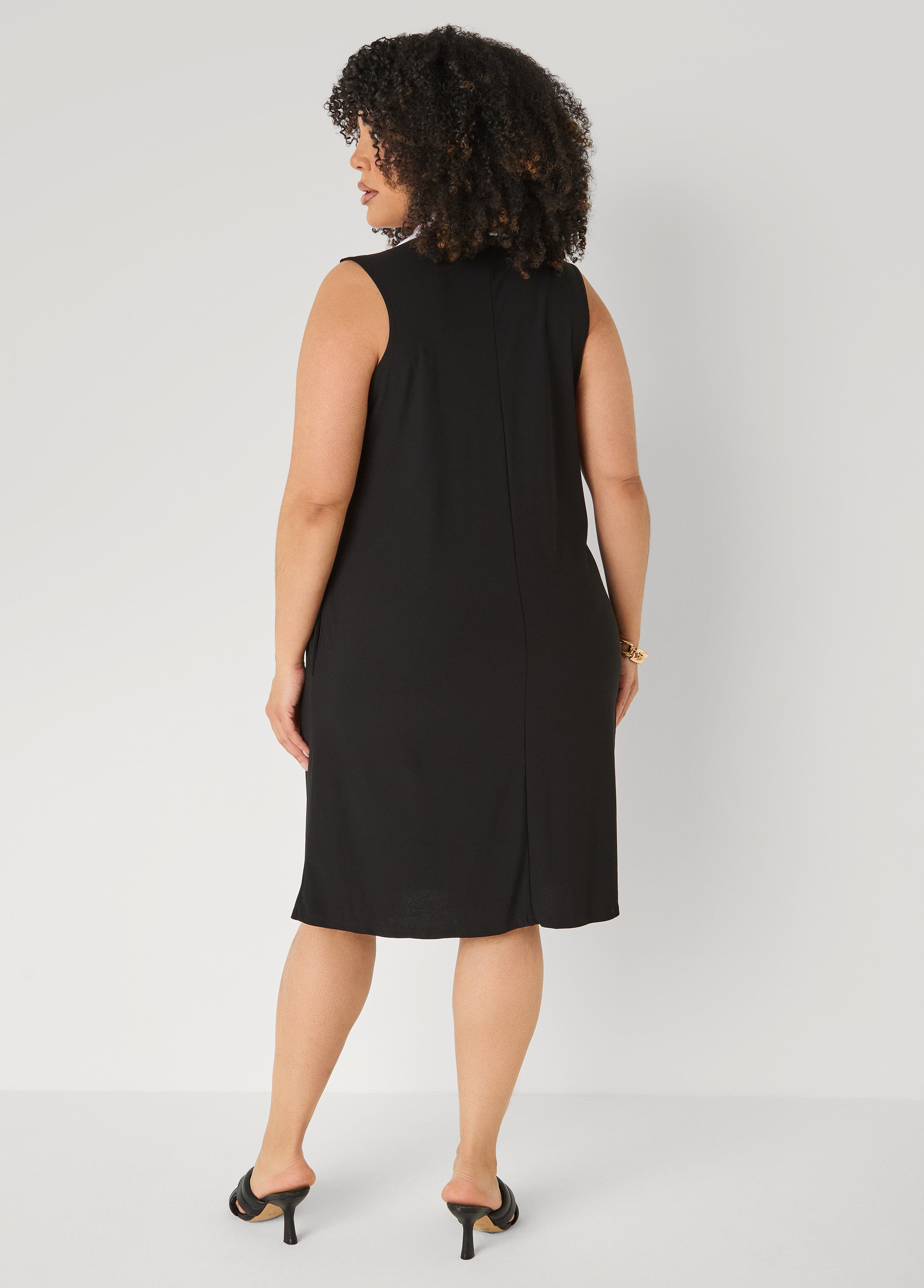 Two Tone Button Front Dress