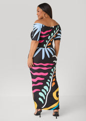 Tropical Off The Shoulder Dress