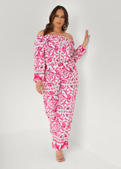 Off The Shoulder Floral Jumpsuit
