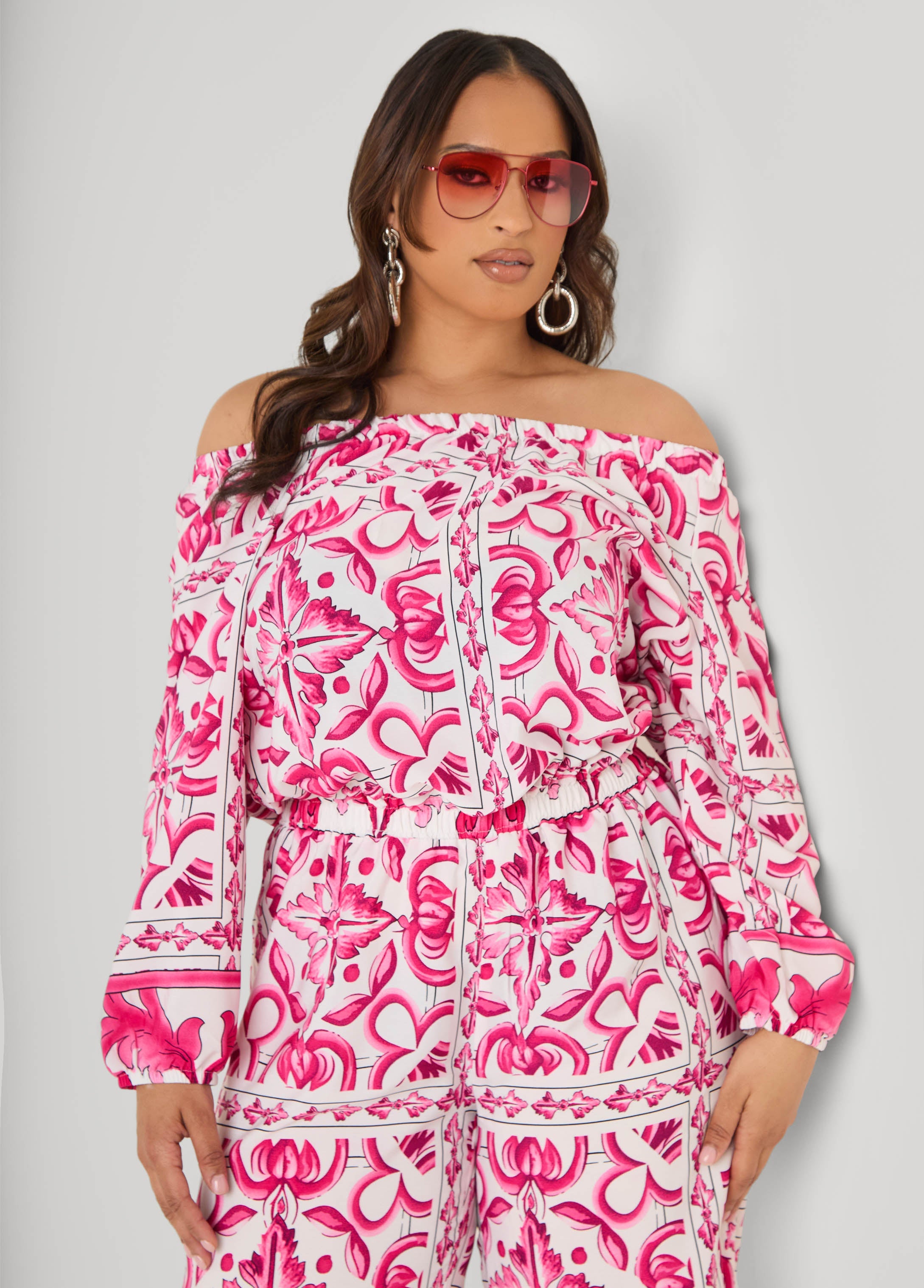 Off The Shoulder Floral Jumpsuit