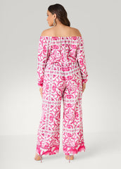 Off The Shoulder Floral Jumpsuit