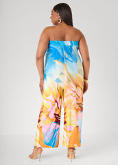 Layered Floral Print Jumpsuit