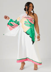 One Shoulder Floral Maxi Dress