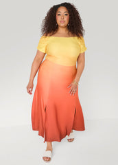 Ombre Off The Shoulder Maxi Dress