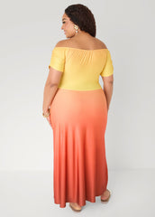 Ombre Off The Shoulder Maxi Dress