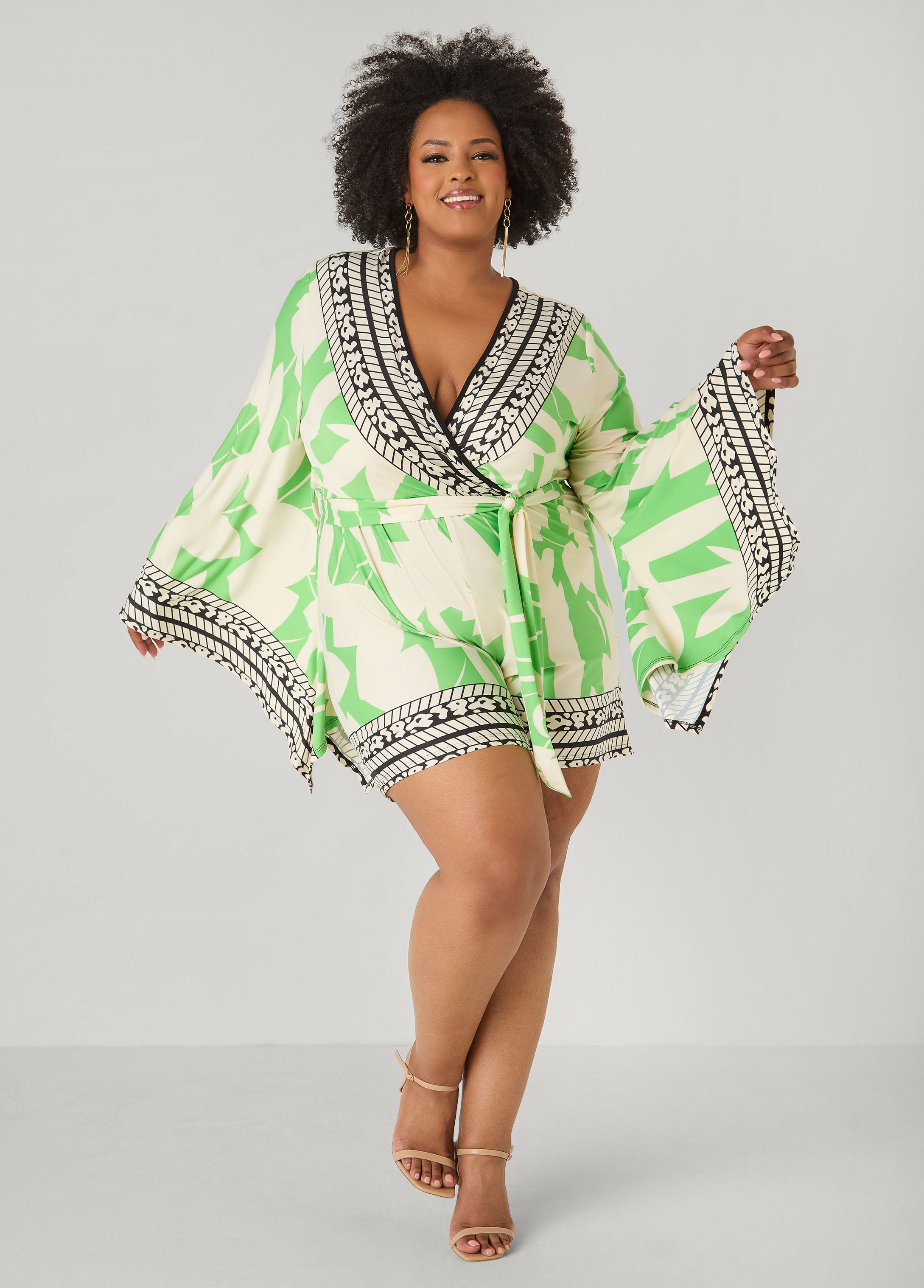 Drama Sleeved Printed Romper