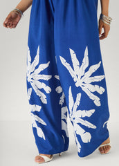 Strapless Leaf Print Jumpsuit