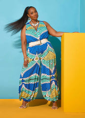 Printed Balloon Leg Jumpsuit