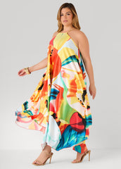 Floral Chain Trimmed Maxi Dress
