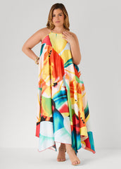 Floral Chain Trimmed Maxi Dress