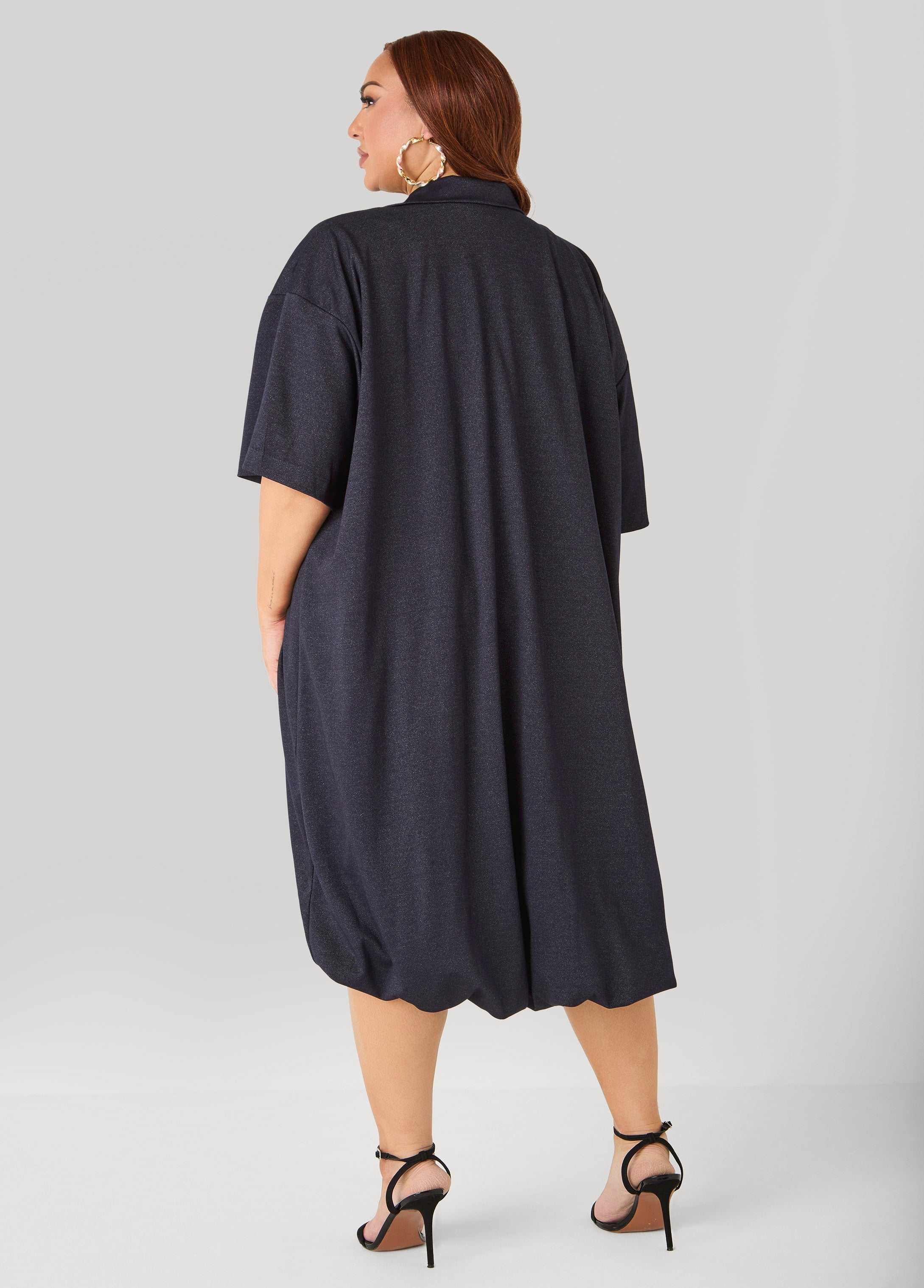 Denim Hi Low Bubble Dress
