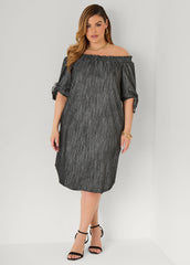 Off The Shoulder Denim Dress