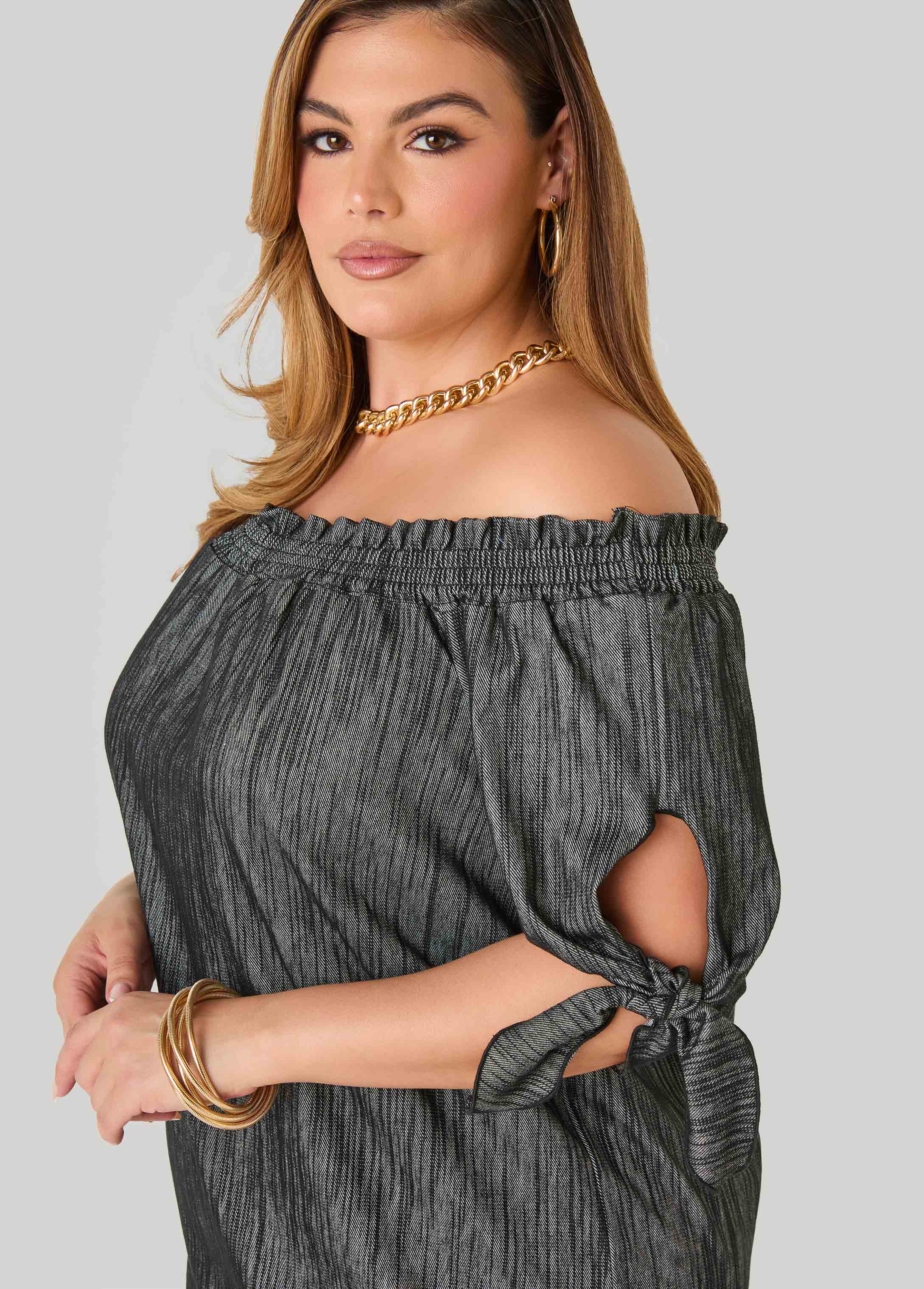 Off The Shoulder Denim Dress
