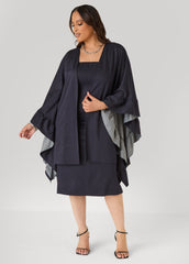 Ruffle Trimmed Denim Kimono