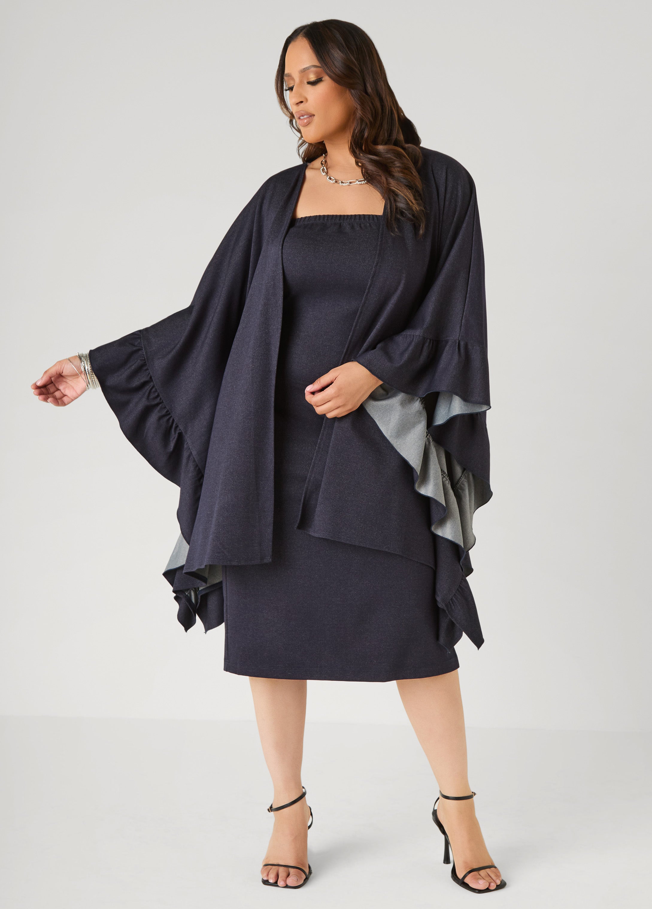 Denim Midi Tube Dress