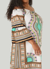 Off The Shoulder Printed Dress