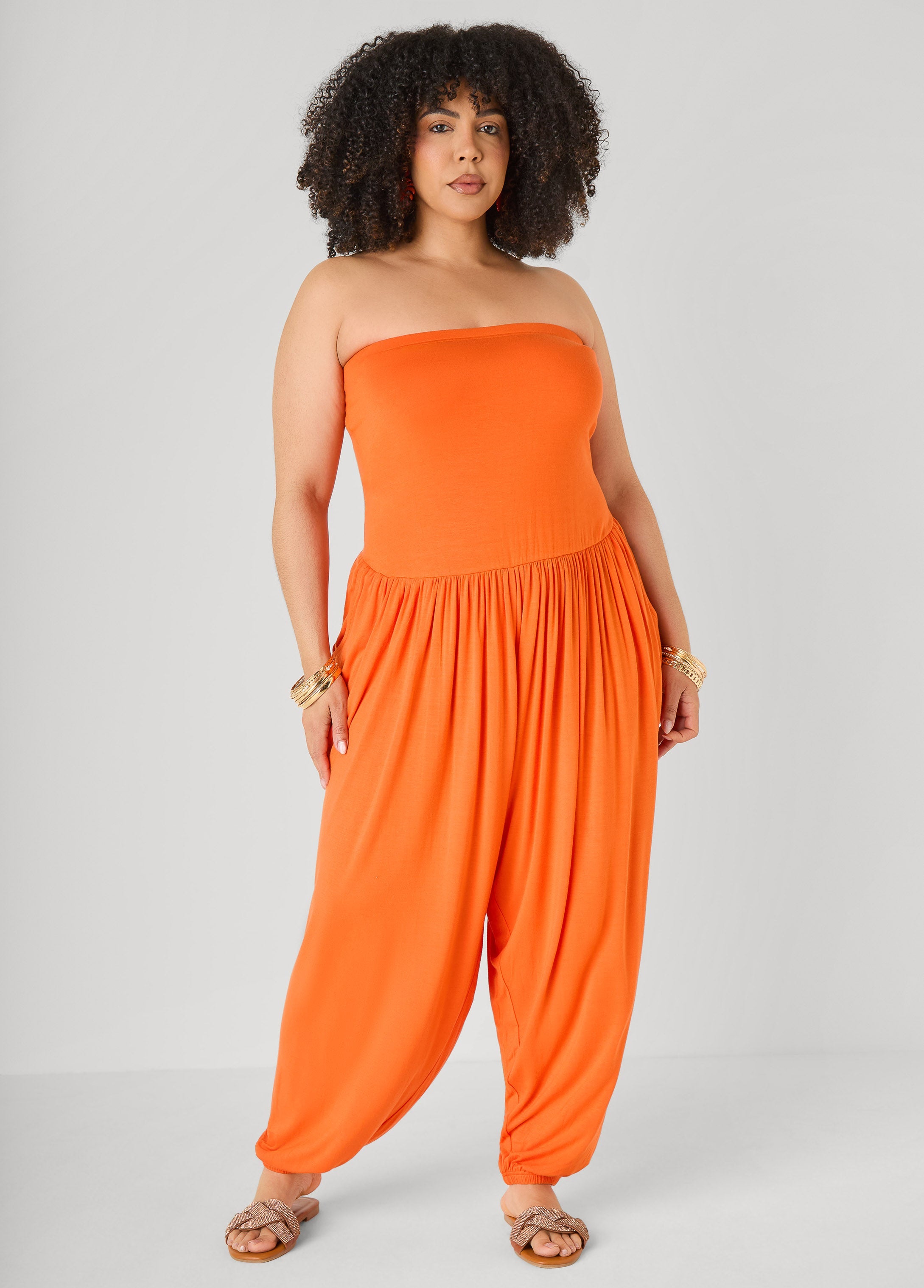 Strapless Harem Leg Jumpsuit