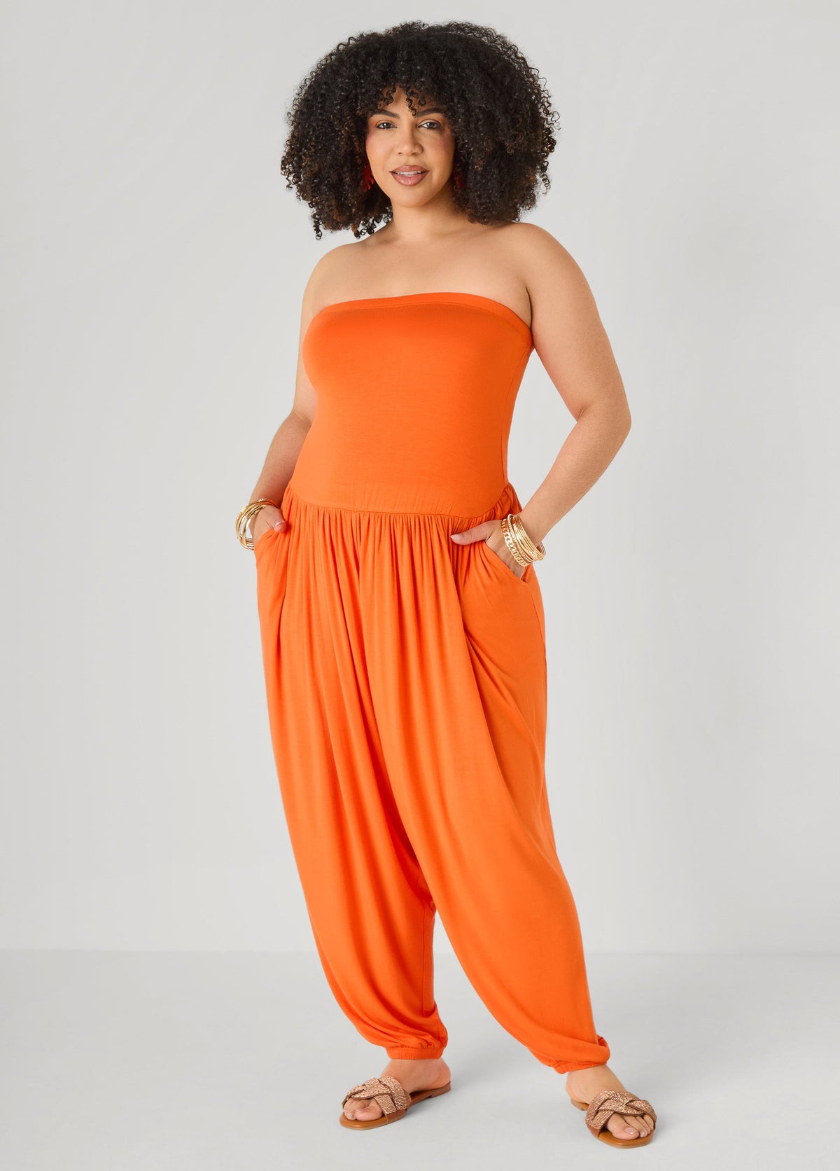 Strapless Harem Leg Jumpsuit
