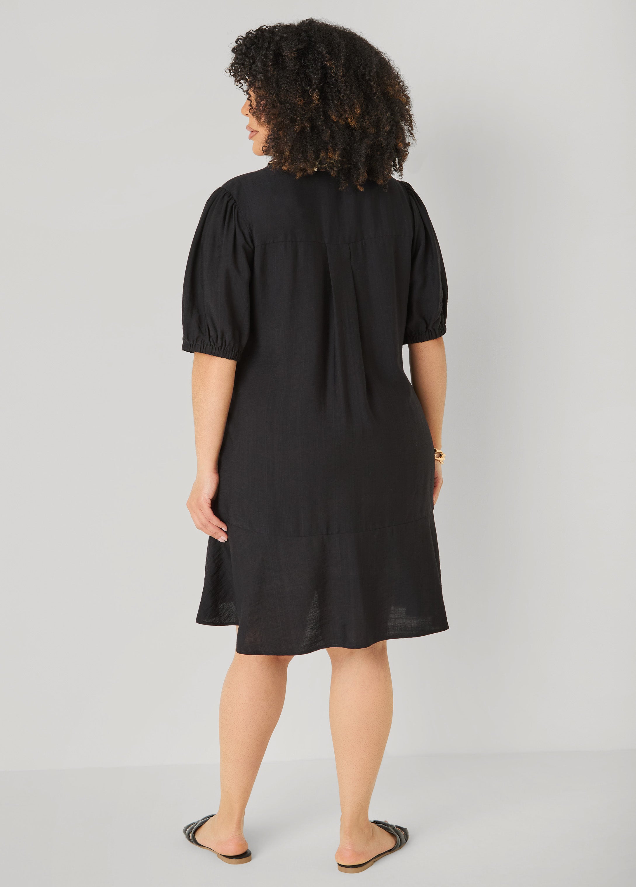 Leopard Trimmed Flounced Dress