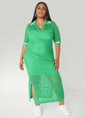 Open Knit Maxi Dress