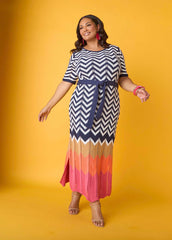 Zig Zag Pointelle Maxi Dress