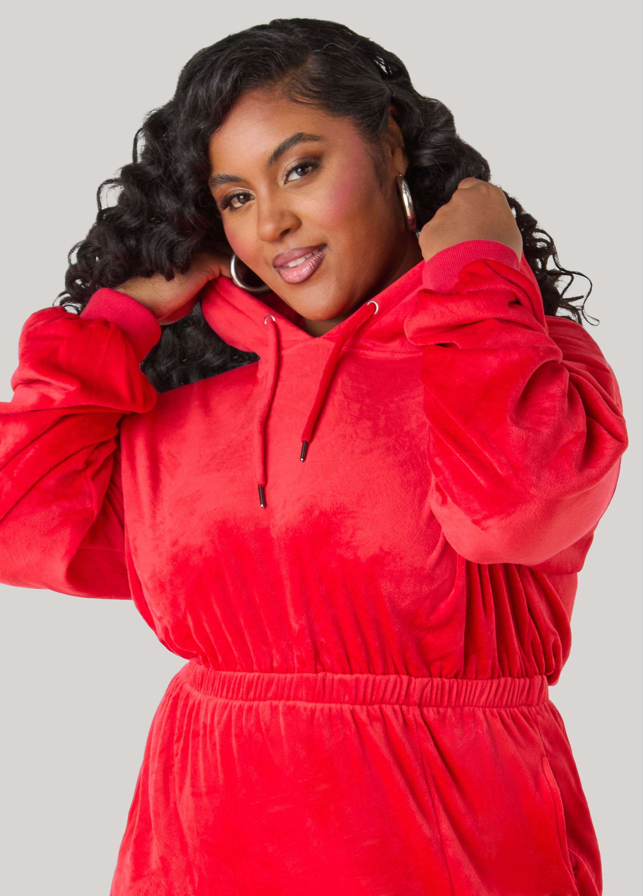 Hooded Velour Dress