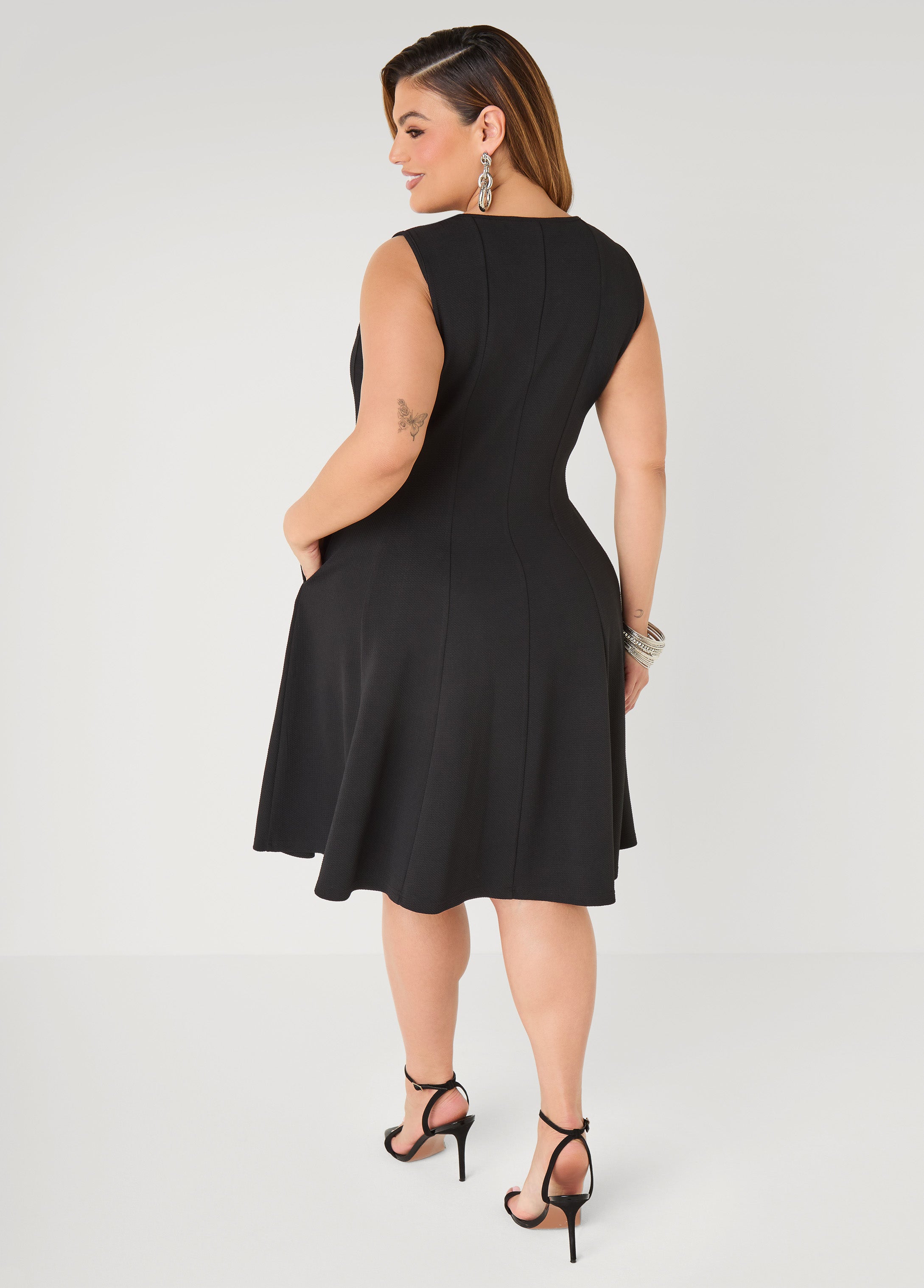 Textured Knit A Line Dress