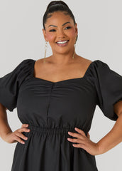 Bubble Sleeved A Line Dress