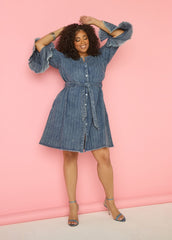 Striped Denim Shirtdress