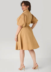 Crochet Panel A Line Shirtdress