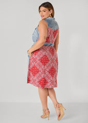 Bandana And Chambray Shirtdress