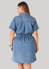Stonewash Denim Cargo Dress