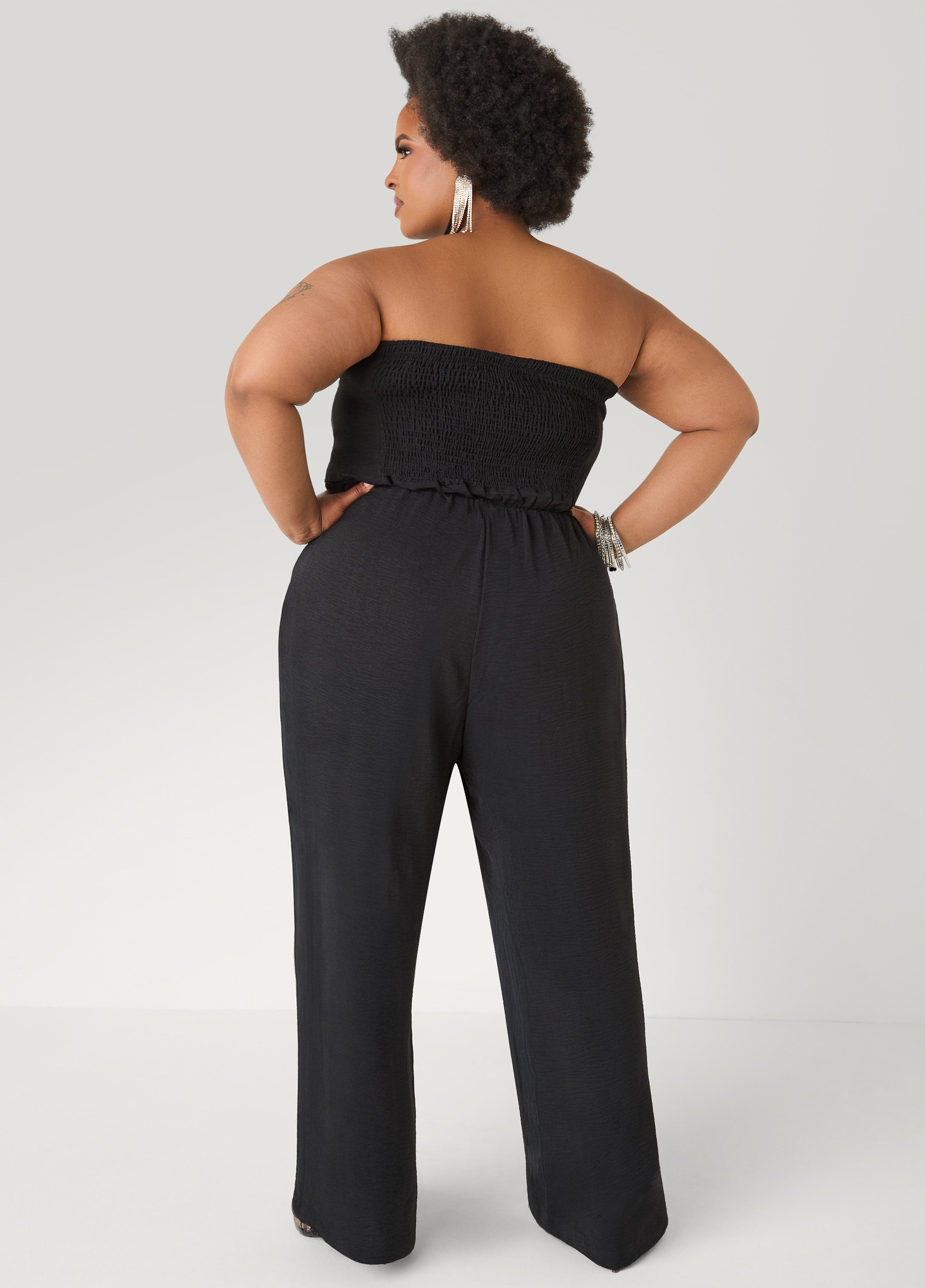 Strapless Bow Embellished Jumpsuit